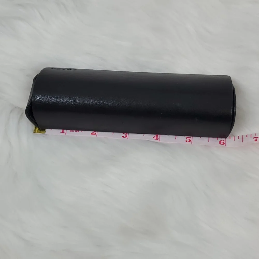 Prada leather black glasses case